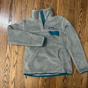 Patagonia Re-Tool Snap-T Fleece Pullover Teal Grey